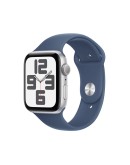 Apple Watch SE 2nd Gen GPS 44mm Silver Aluminium Case with Denim Sport Band M/L