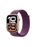 Apple Watch Series 10 46mm, GPS Rose Gold Aluminium Case with Plum Sport Loop