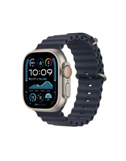 Apple Watch Ultra 2 GPS + Cellular, 49mm Natural Titanium Case with Navy Ocean Band