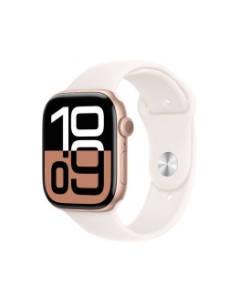 Apple Watch Series 10 46mm, GPS Rose Gold Aluminium Case with Light Blush Sport Band