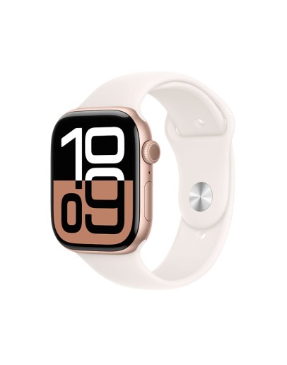 Apple Watch Series 10 46mm, GPS Rose Gold Aluminium Case with Light Blush Sport Band