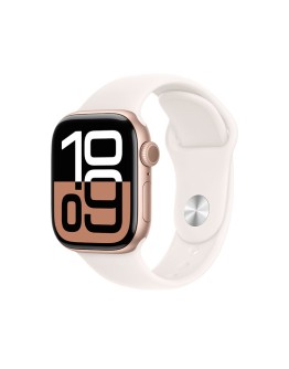 Apple Watch 10 42mm, GPS Rose Gold Aluminium with Starlight Sport Band S/M